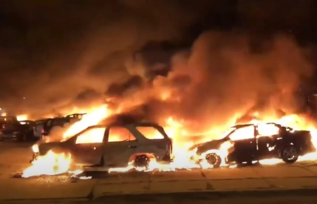 Fires Burn In Kenosha, Wisconsin After Rioters Set Church And Car Lot Ablaze